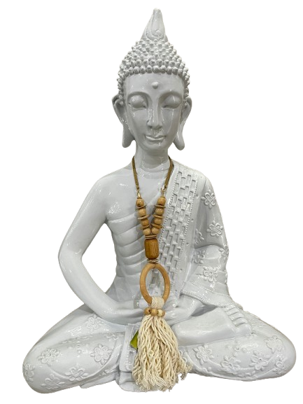 Buda em Cerâmica branco