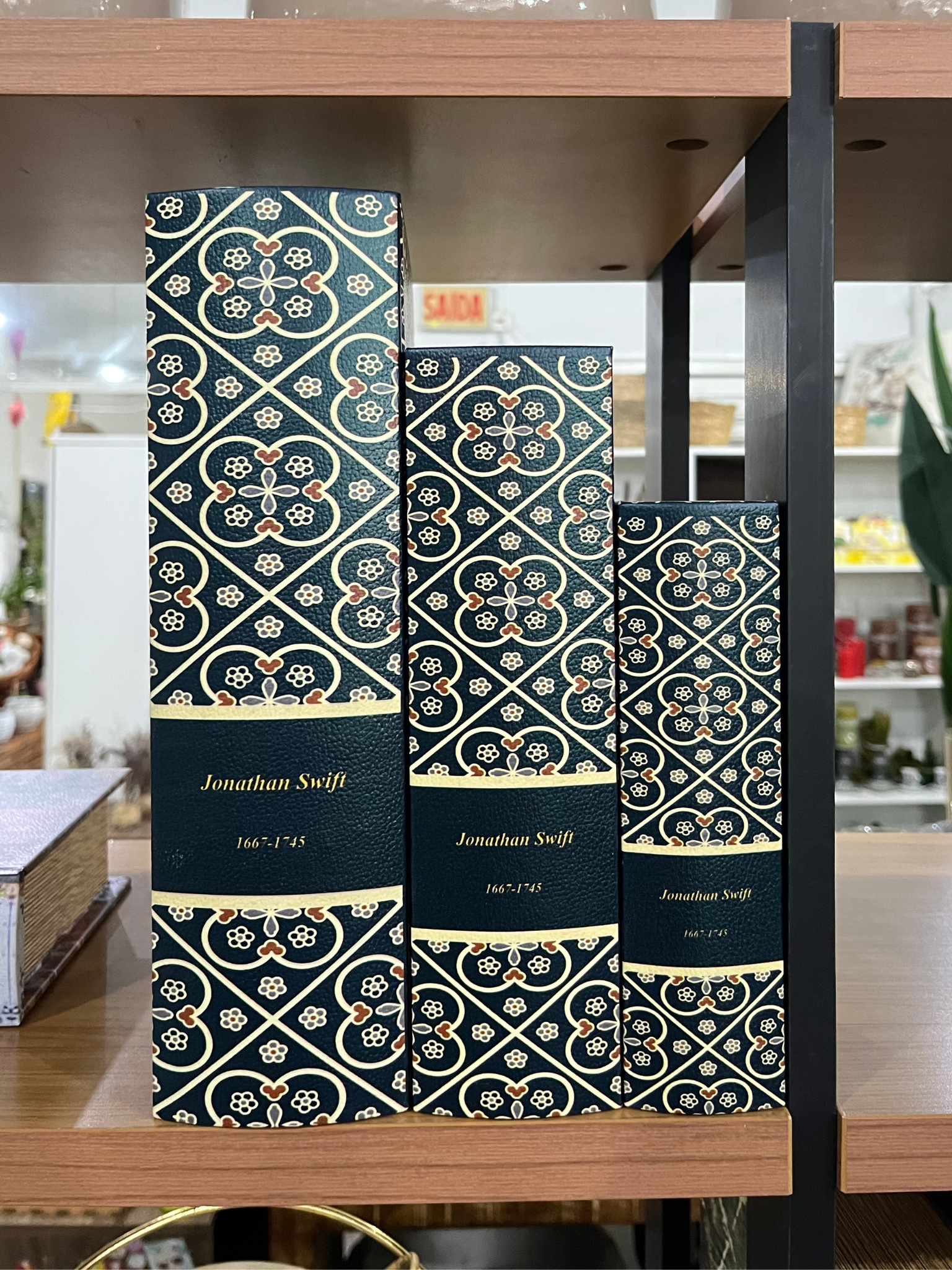 Kit 3 Caixas de livro decoração