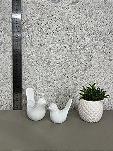 Dupla de Pássaros em porcelana Verde