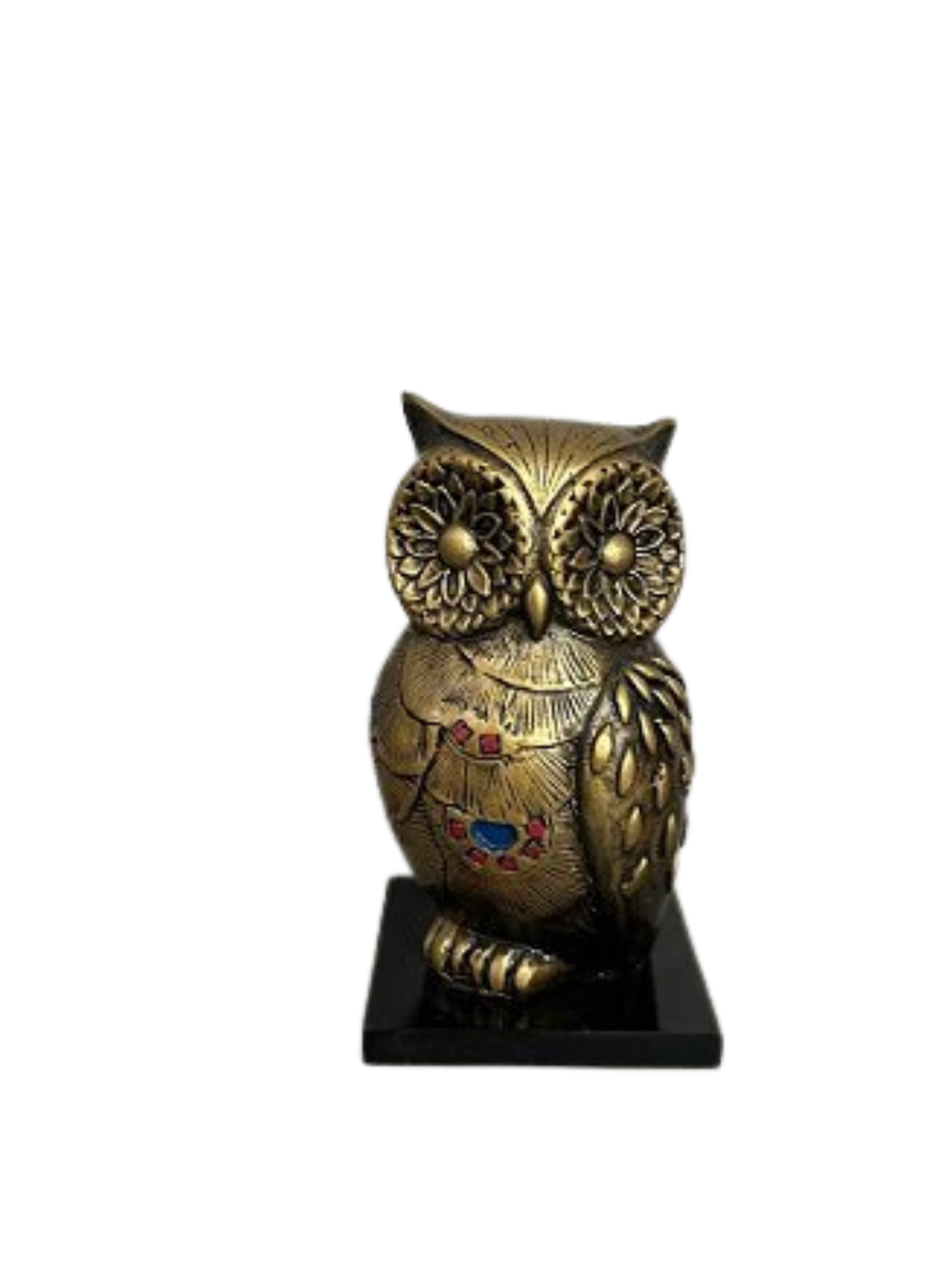 Coruja em resina dourada valor