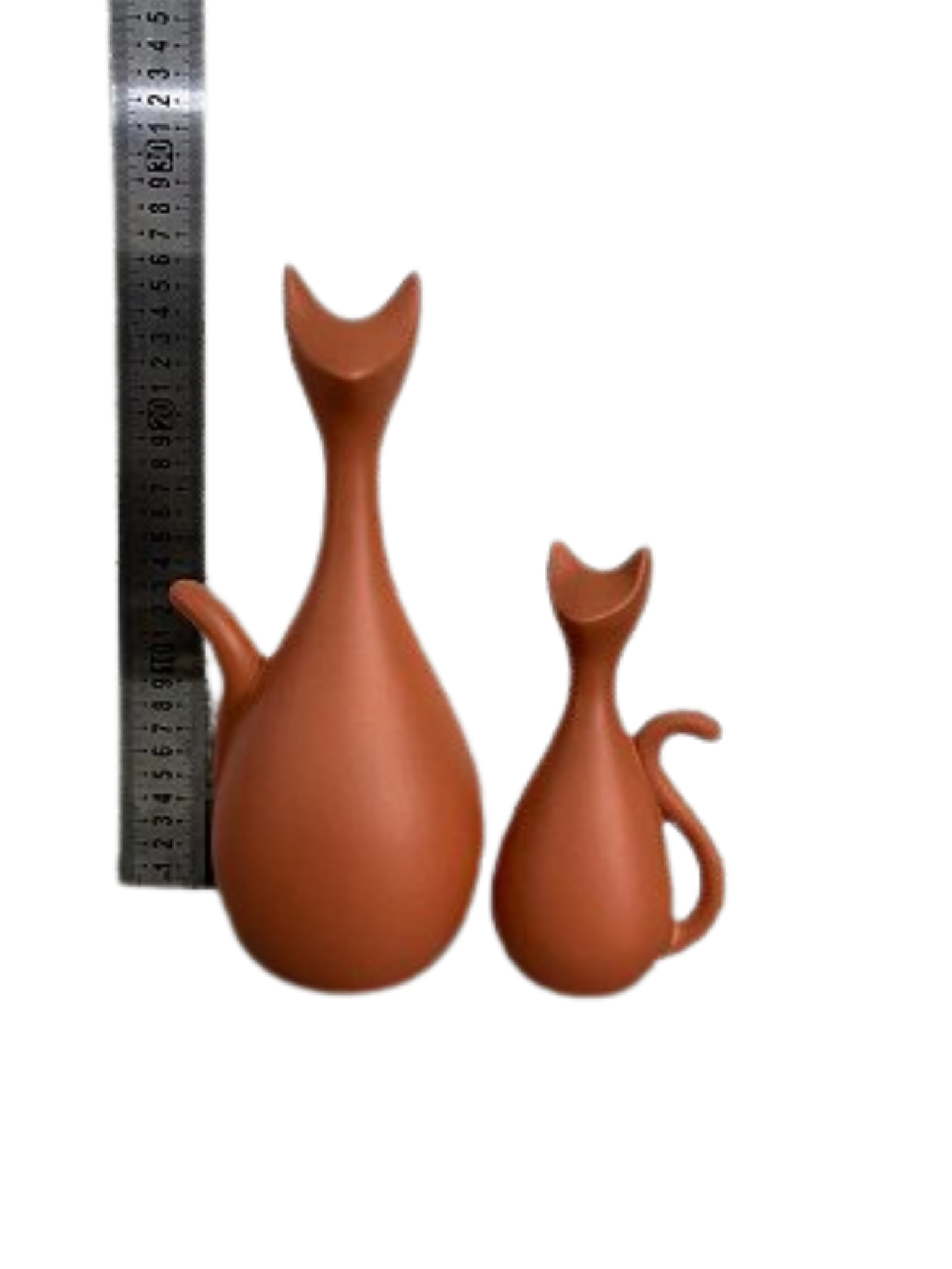 conjunto gatos cor terracota cerâmico