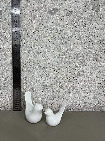 Conjunto passaro ceramico branco