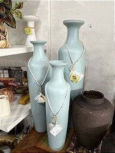 Conjunto Trio de gatos + Vaso com verdes artificiais