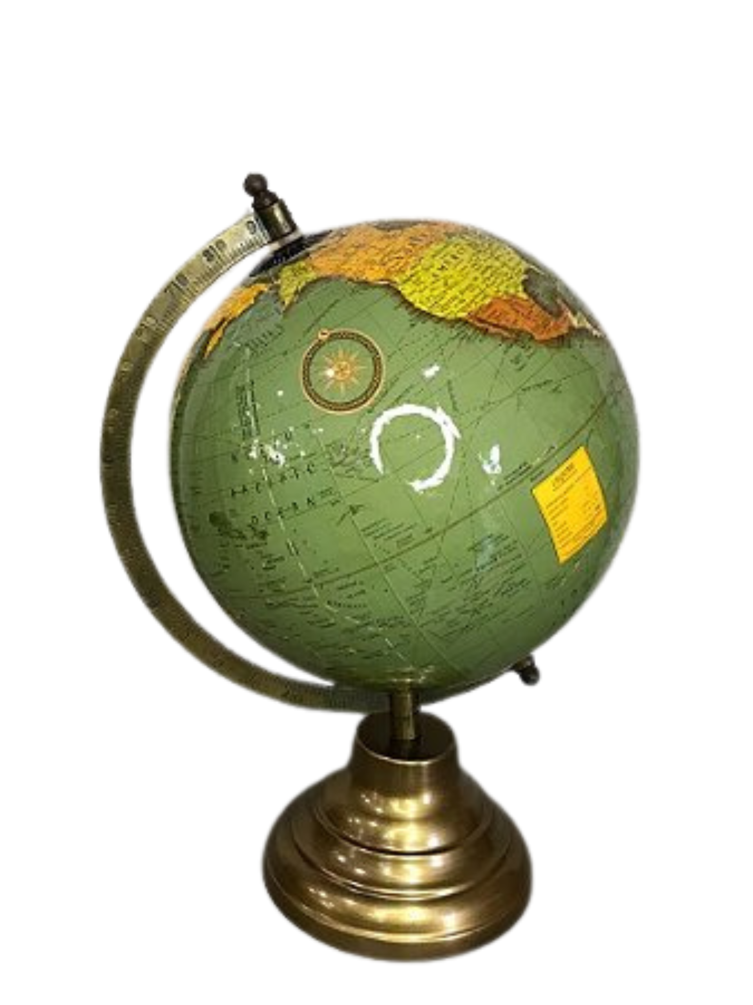 Globo decorativo metal ouro envelhecido