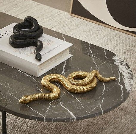 Serpente em poliresina Dourada